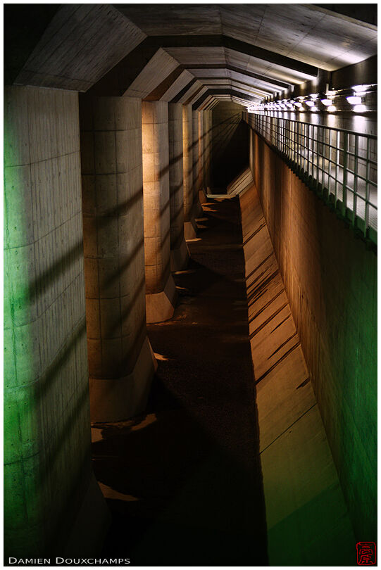 Straight out of the DooM video game, the massive water tank of the G-Cans flood prevention system under Tokyo, Japan