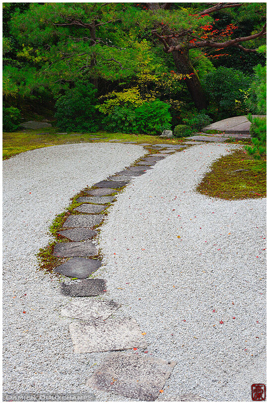 Step stones path in zen garden (Konchi-in 金地院)