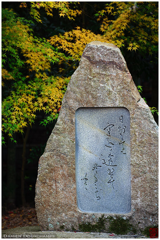 Carved stone in autumn (Enkoji 園光寺)