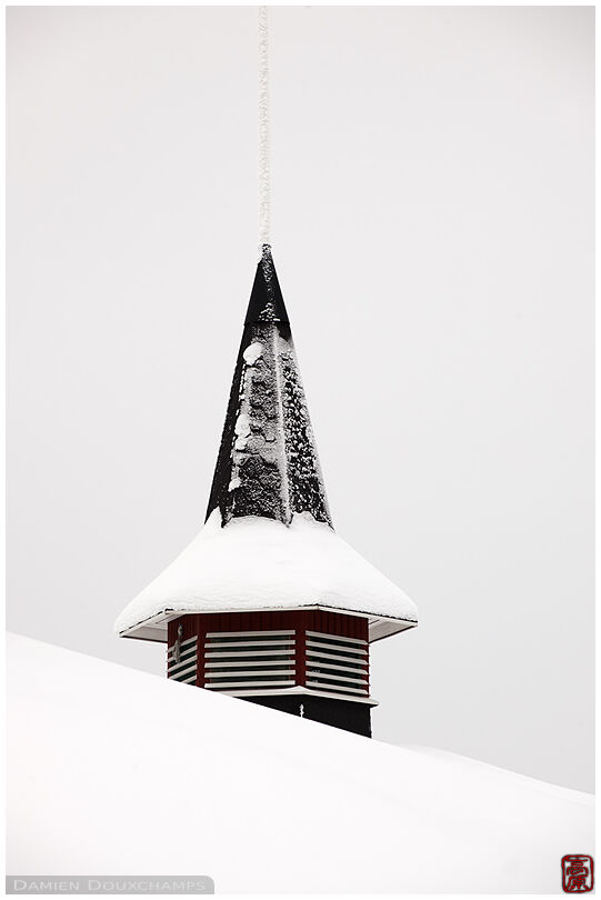 Snow covered turret in Santa's village