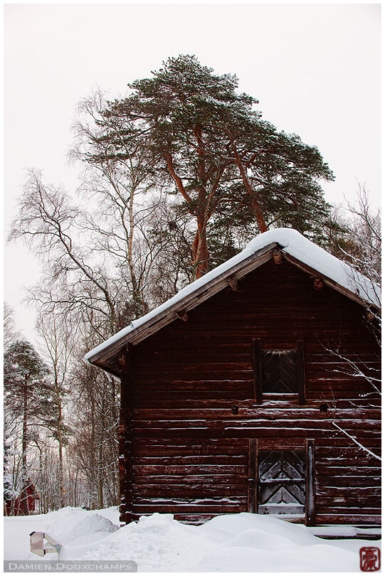 Old granary in winter