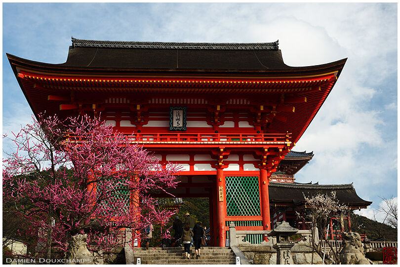 Main gate of Kiyomizu temple in spring