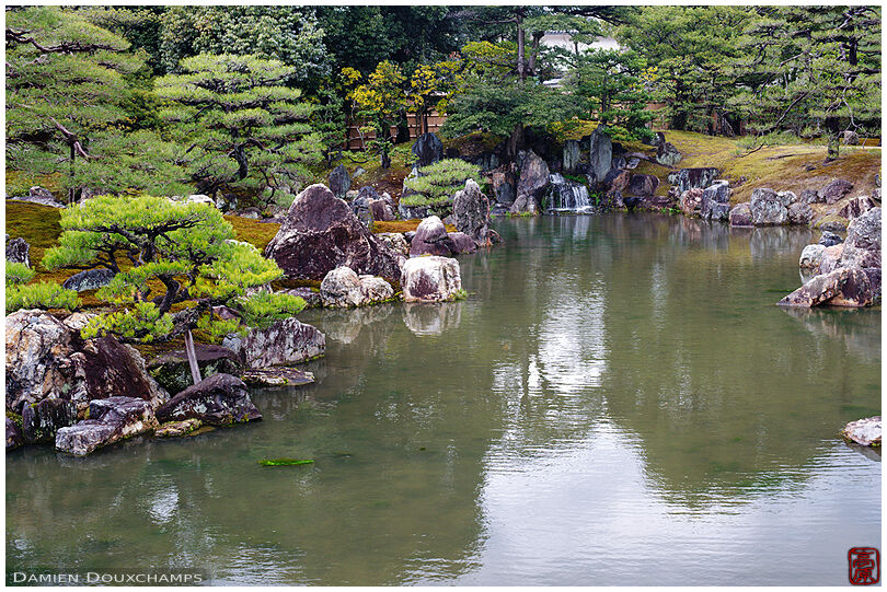 Pond in Nijo-jo castle zen garden