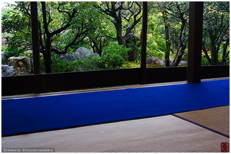 Zen garden view from a tea room in the gardens of Nijo-jo castle
