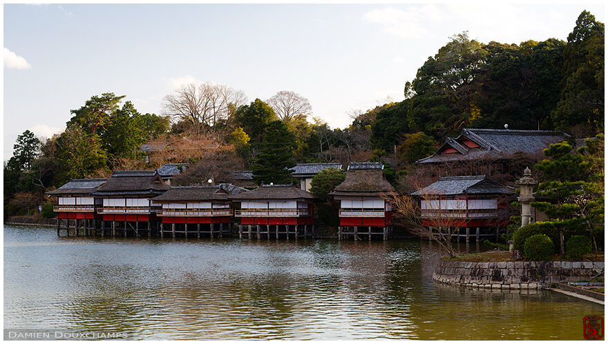 Stilt pavillions near Nagaoka-tenmangu shrine