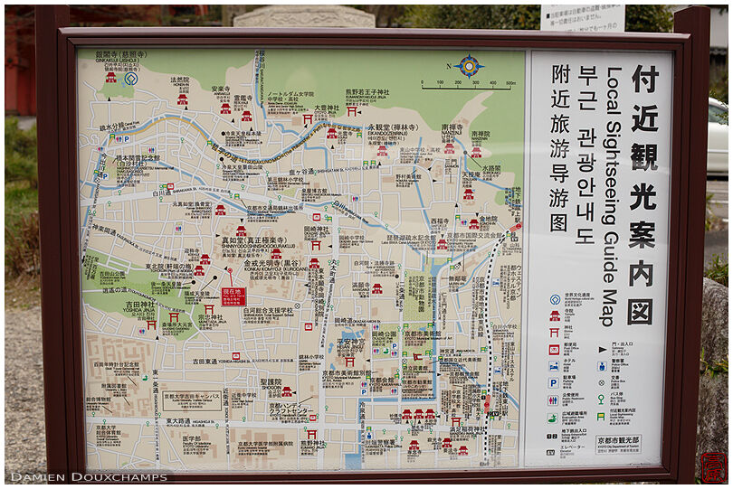 Local sightseeing map in Kyoto City