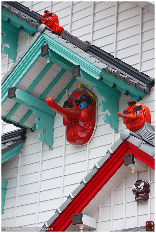Building decorated with long-nosed masks, Kirishima-jingu shrine