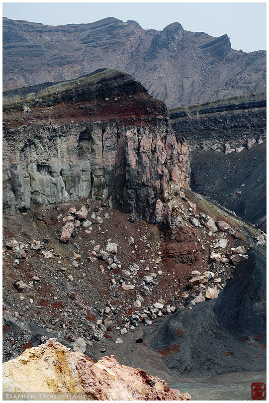 Canyon landscape in Mt. Aso crater
