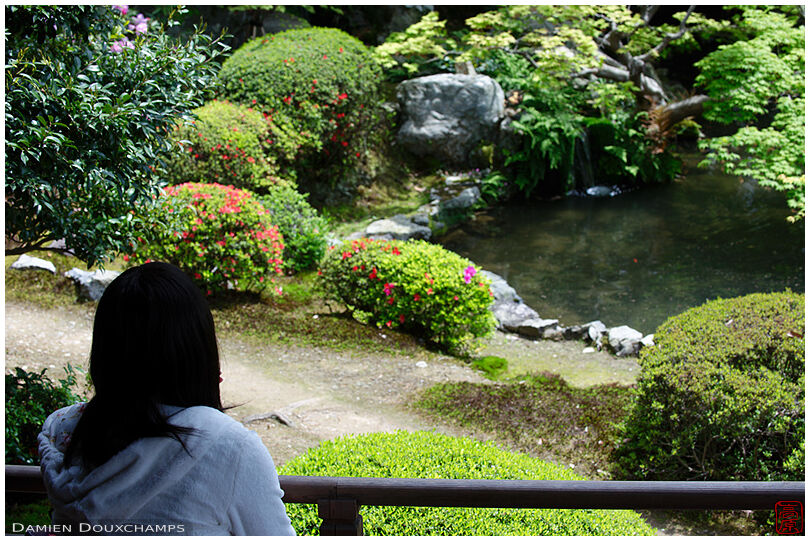 Meditation in Zuishin-in temple's zen garden