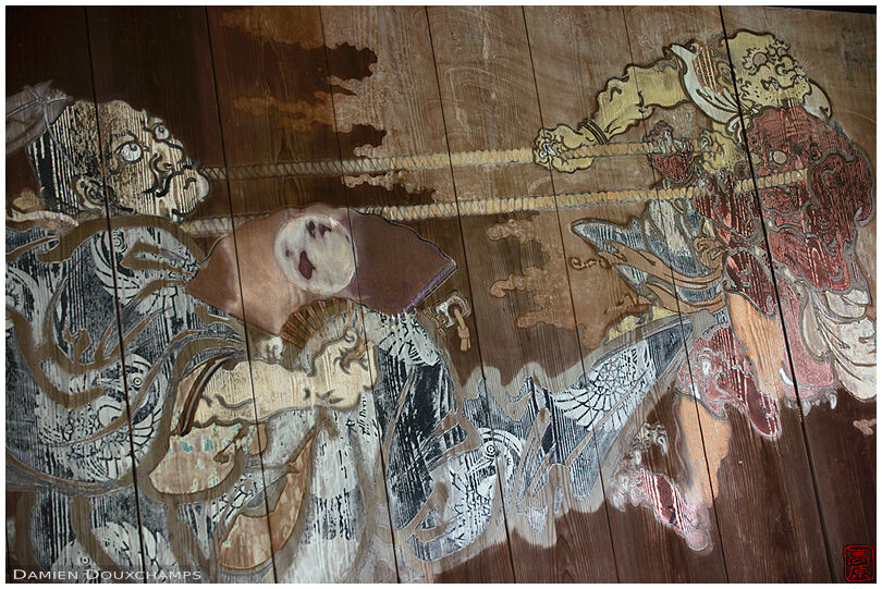 Weathered wood painting, Hitokoto temple