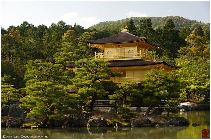 Golden pavilion in Kinkaku-ji temple