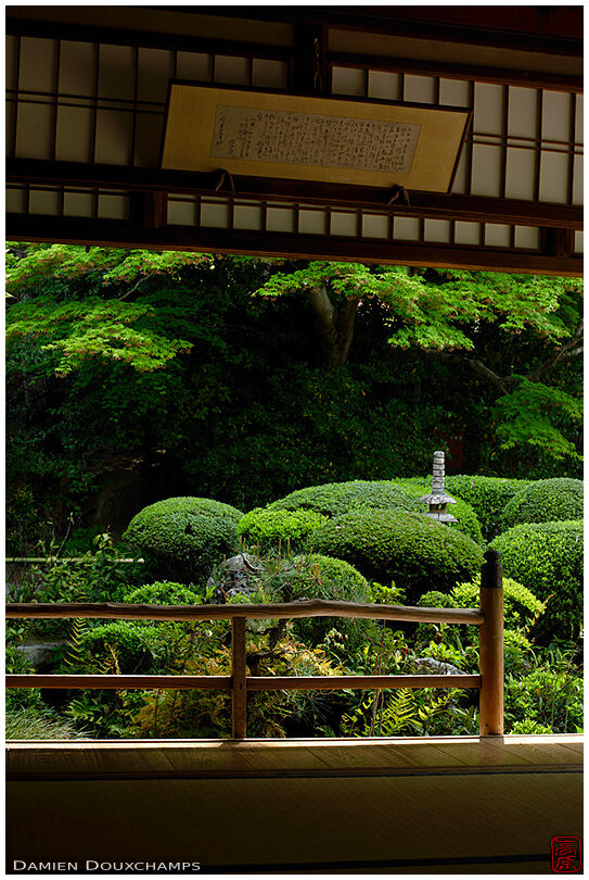 View of the zen garden in spring, Shisen-do temple