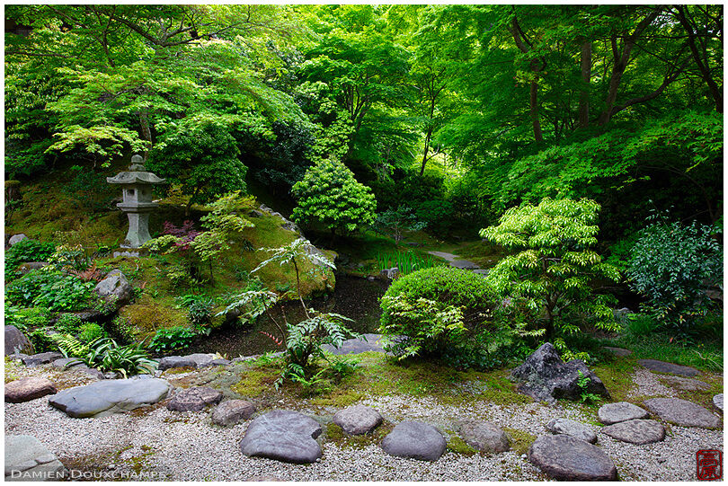 Step stones path in zen garden, Ruriko-in temple