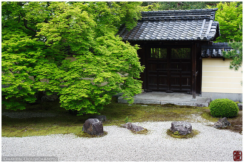Gate and rock garden in Toji-in temple