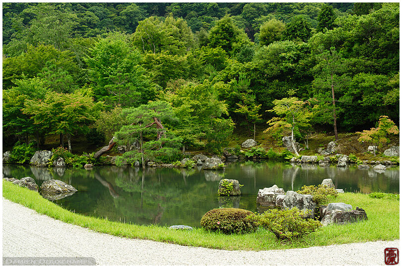 The serene and centuries old Japanese garden of Tenryu-ji temple, Kyoto, Japan