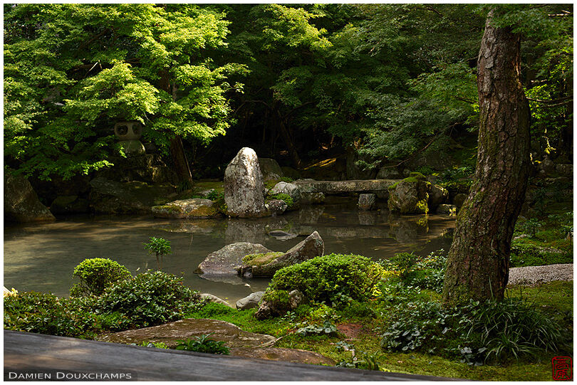 Pond in Renge-ji temple's zen garden