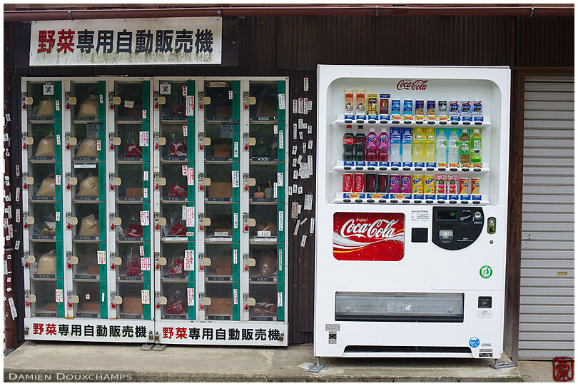 A vending machine for vegetables in Kyoto's countryside
