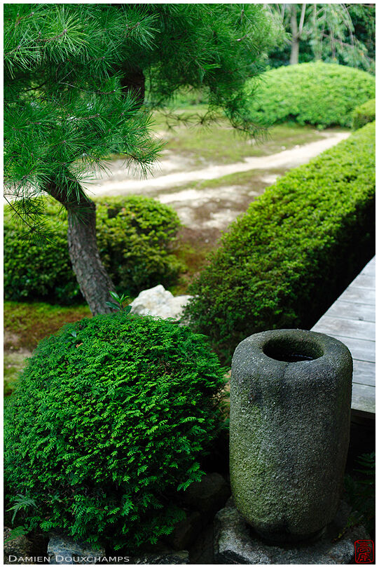 Samll water basin in Unryu-in temple's gardens