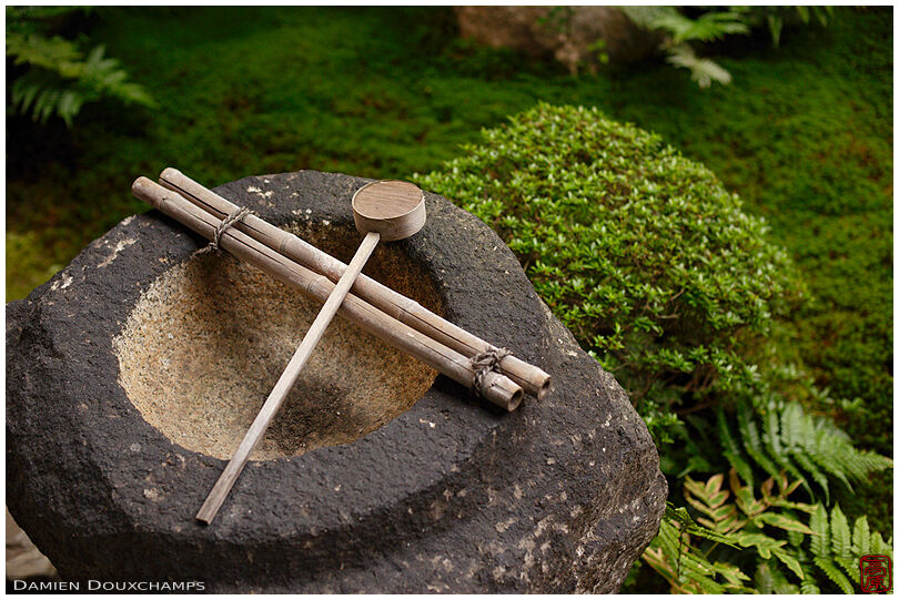 Dried tsukubai water basin, Reiun-in temple
