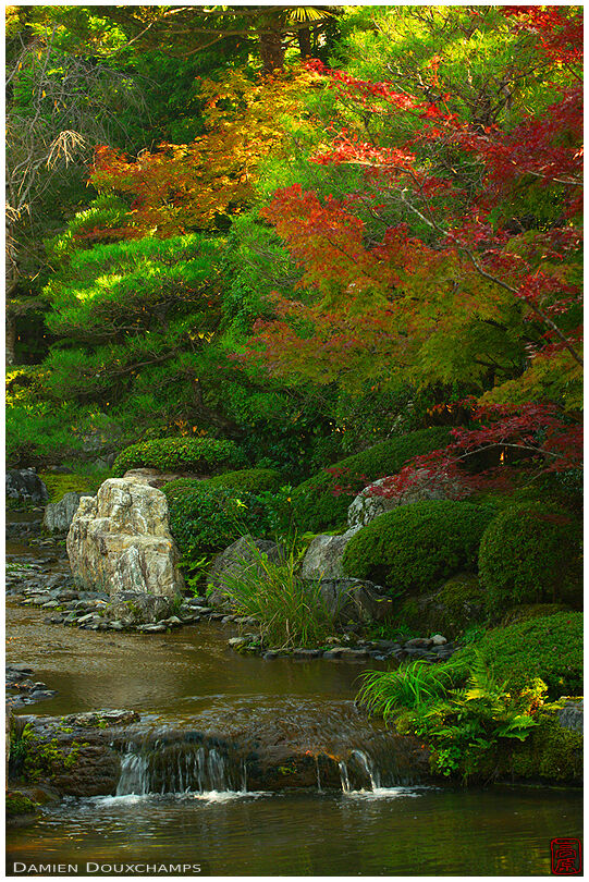 Stream in zen garden, Taizo-in temple