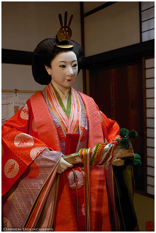 Traditional life-sized doll in Hokyo-ji temple