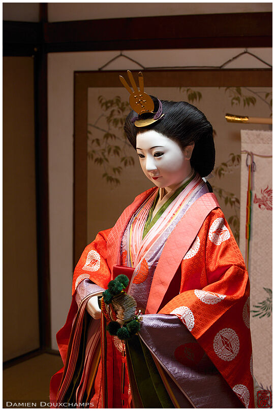 Traditional life-sized doll in Hokyo-ji temple