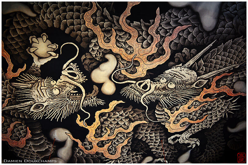 Ceiling painting of dragons, Kenin-ji temple