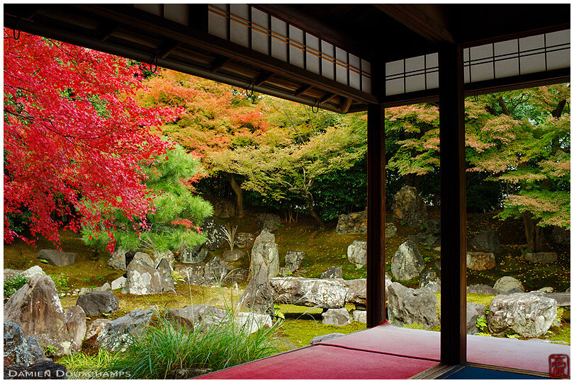 Dry landscape garden in autumn, Entoku-in temple