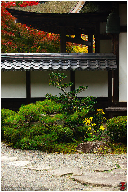 Near the entrance of the inner gardens of Kongorin-ji temple, Shiga, Japan