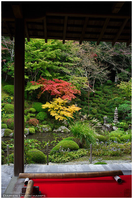 Terrace with a view on Kongorin-ji temple garden, Shiga, Japan