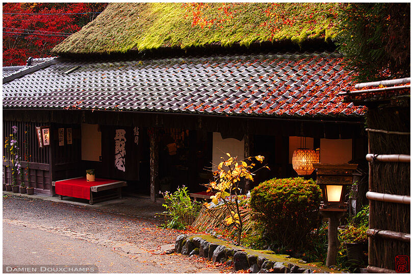 Old store house with thatched roof, Kyoto, Japan