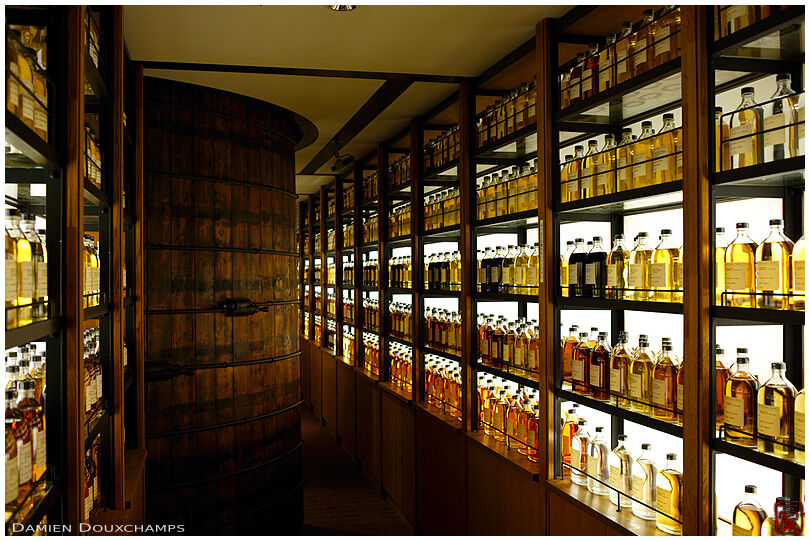 Whiskey library with thousands of bottles in the Yamazaki distillery, Osaka, Japan
