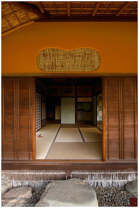 Typical Japanese architecture in a pavilion of the Katsura imperial villa, Kyoto, Japan