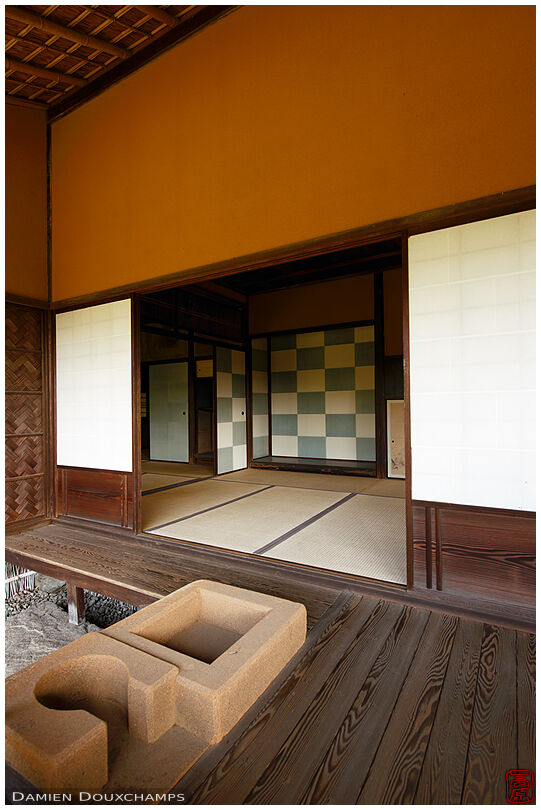 Beautiful traditional sukiya architecture of a pavilion of the Katsura imperial villa, Kyoto, Japan