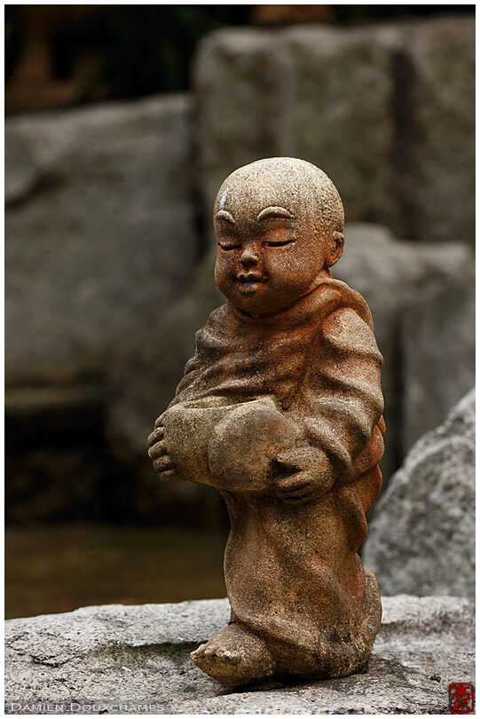 Little monk statue, Rokkaku-do temple, Kyoto, Japan