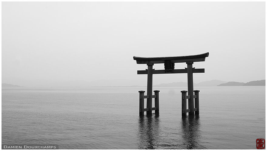 Torii gate on the Biwako lake, Shirahige shrine, Shiga, Japan