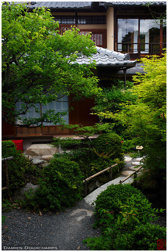 The small garden of the Yoji-ya store near the Philosopher path, Kyoto, Japan