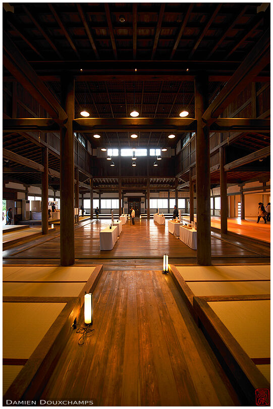 Inside the large dojo of the Shogunzuka, Kyoto, Japan