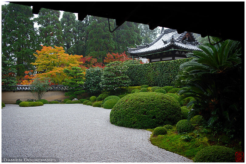 The rock and azalea garden of Shūon-an temple in the south of Kyoto, Japan