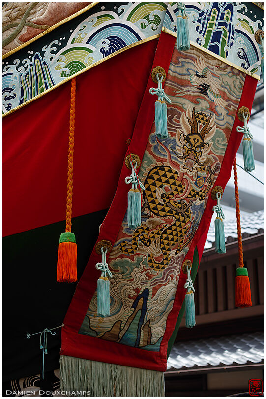 Detail of a float representing a boat during the Gion festival in Kyoto, Japan