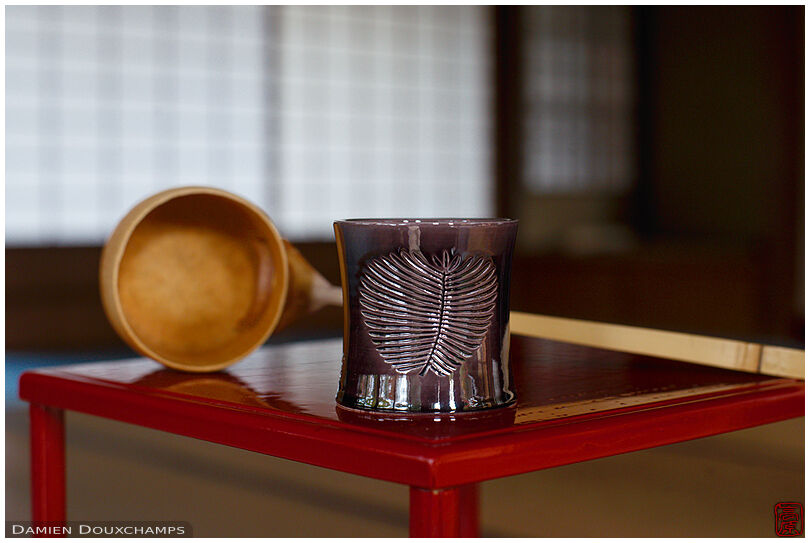 Tea ceremony utensils, Shodensanso, Kyoto, Japan