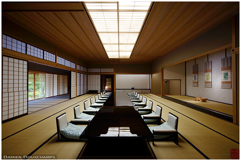 Modern sukiya architecture in a reception room of the State Guest House, Kyoto, Japan