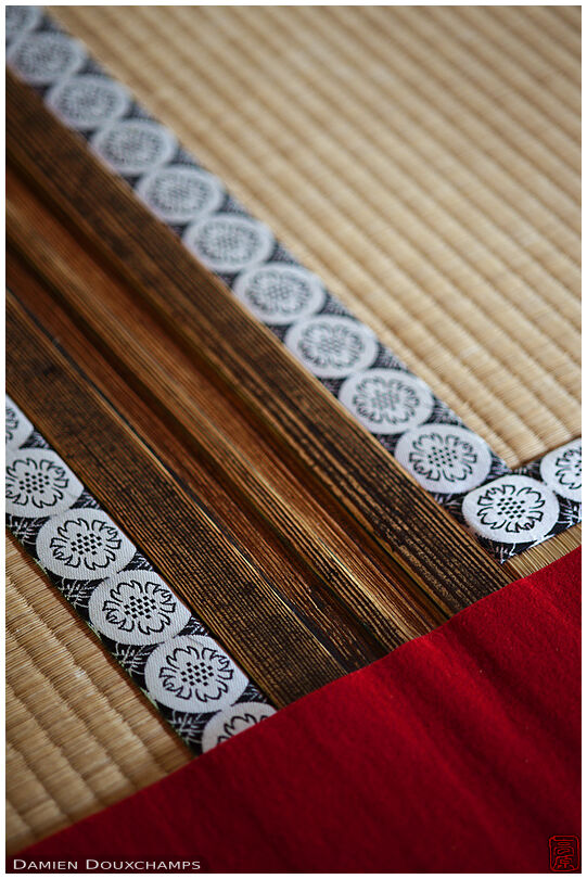 Tatami and framing woodwork detail, Unryu-in temple, Kyoto, Japan