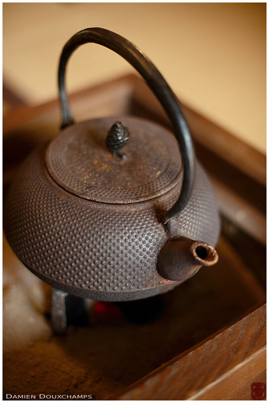 Old tea pot in the Koro-an tea house, Kyoto, Japan