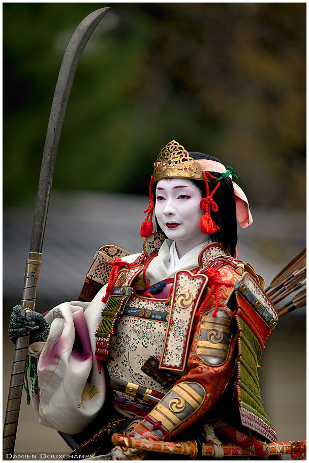 Female warrior during the Jidai Festival, Kyoto, Japan