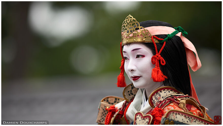 Female warrior Tomoe Gozen during the Jidai festival in Kyoto, Japan