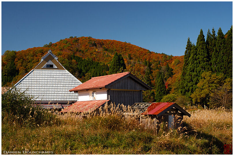 Farm buildings in the countryside of Shiga prefecture, Japan