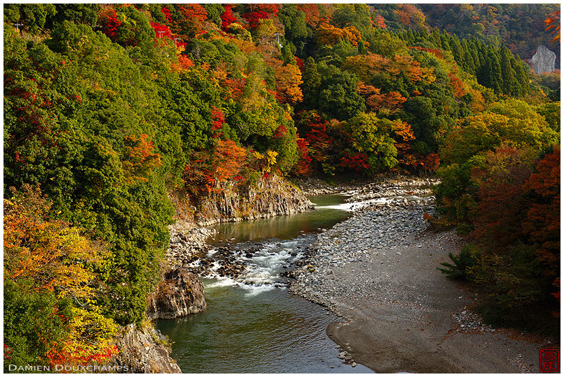 River bend in autumn near Eigen-ji temple, Shiga, Japan