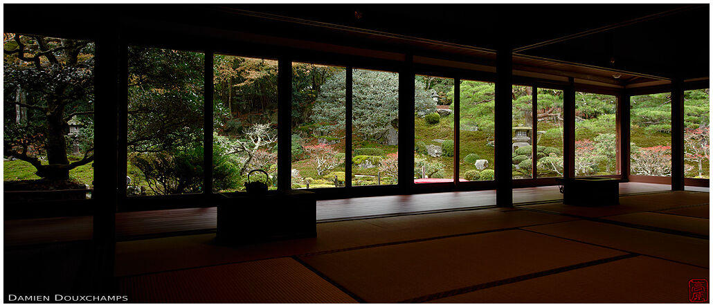 The main hall of Chikurin-in and its view on the garden, Kyoto, Japan