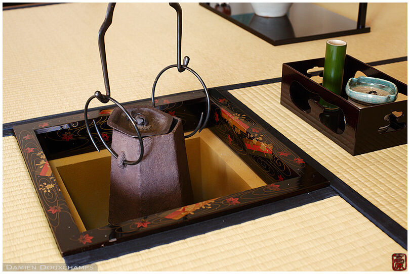 Hearth in the tea room of the Kansai Seminar House, Kyoto, Japan